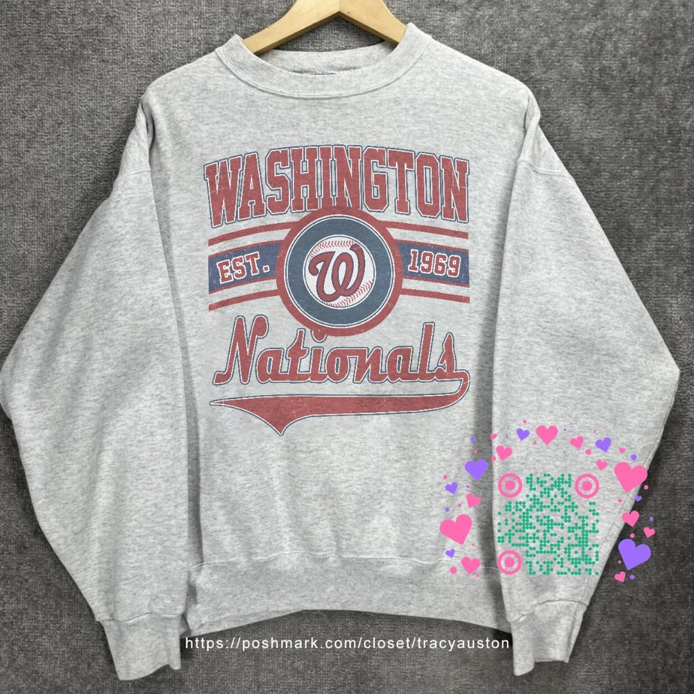 Throwback Washington Nationals Baseball Sweatshirt, MLB The Nationals Shirt tee - Picture 1 of 2